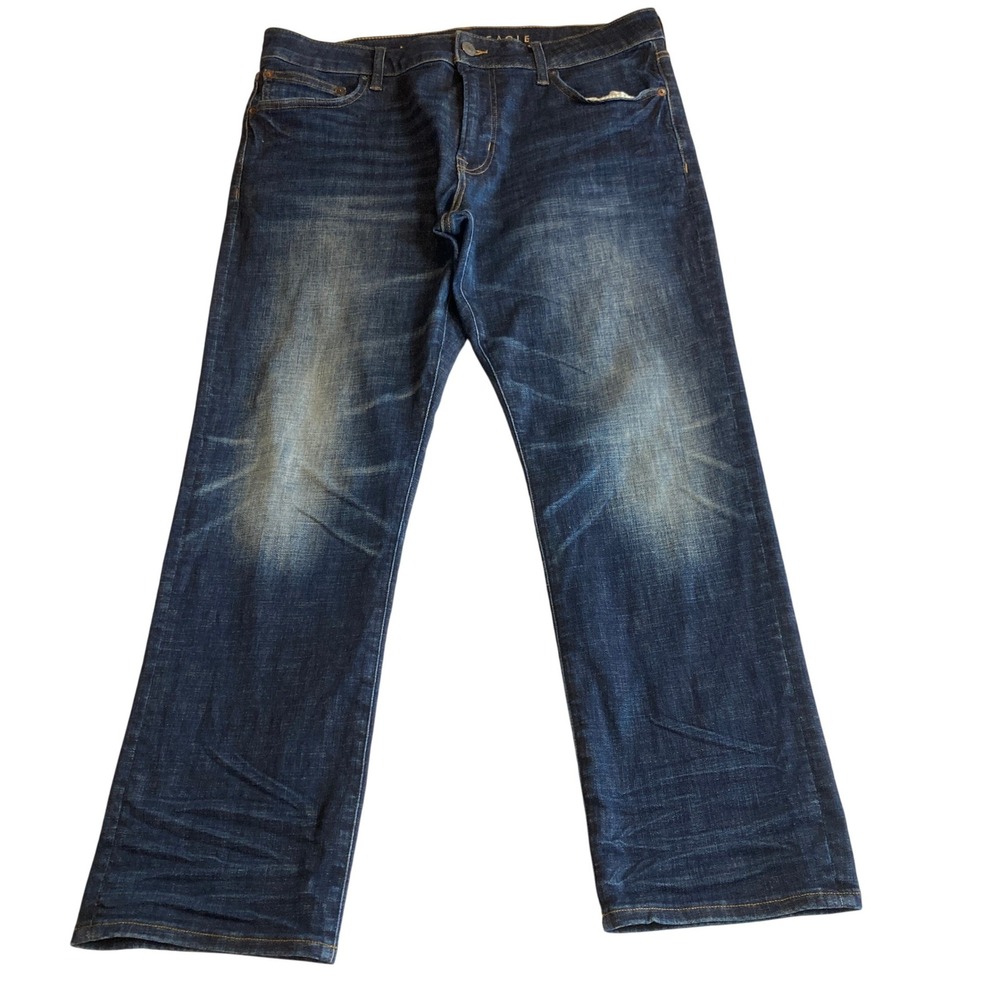 American Eagle Jeans Mens 36x30 (Fit 36x28) Original Straight Flex Dark Wash‎